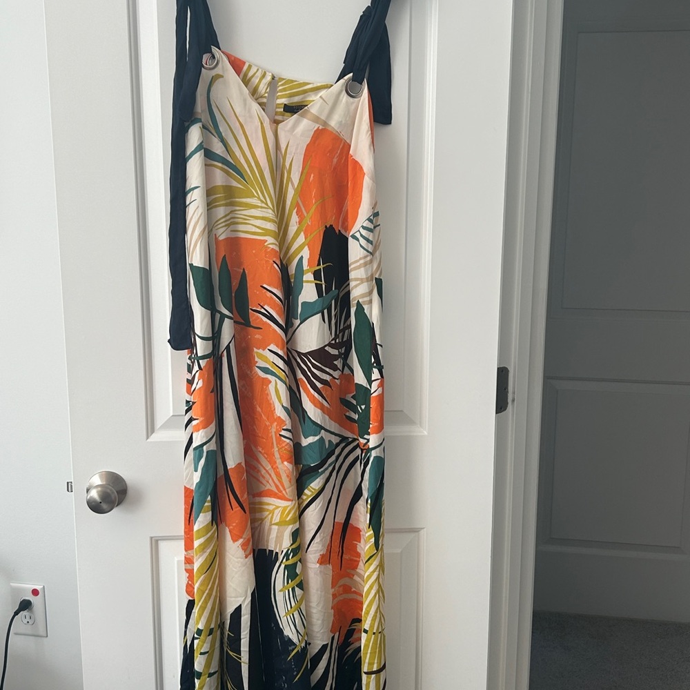 Forever 21 Yellow and Cream Patterned Dress